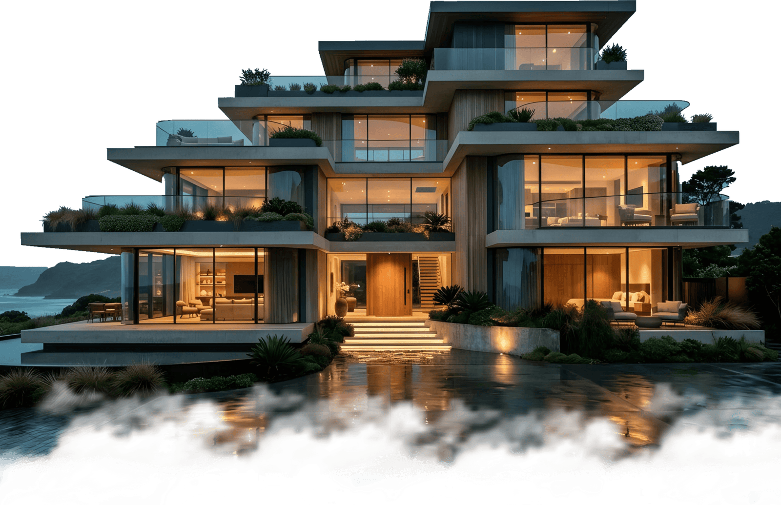 Modern Antera Realty residence emerging above the clouds